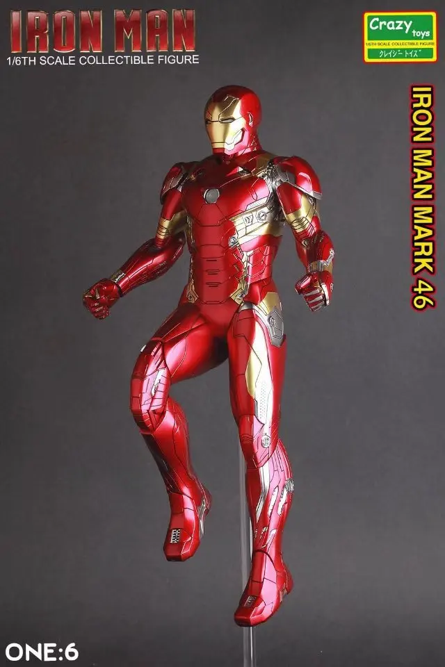 Crazy Toys Iron Man Mark XLVI Action Figure 1/6 scale painted Figure IronMan Mk46 Marvel PVC Action Figures Toy Brinquedos