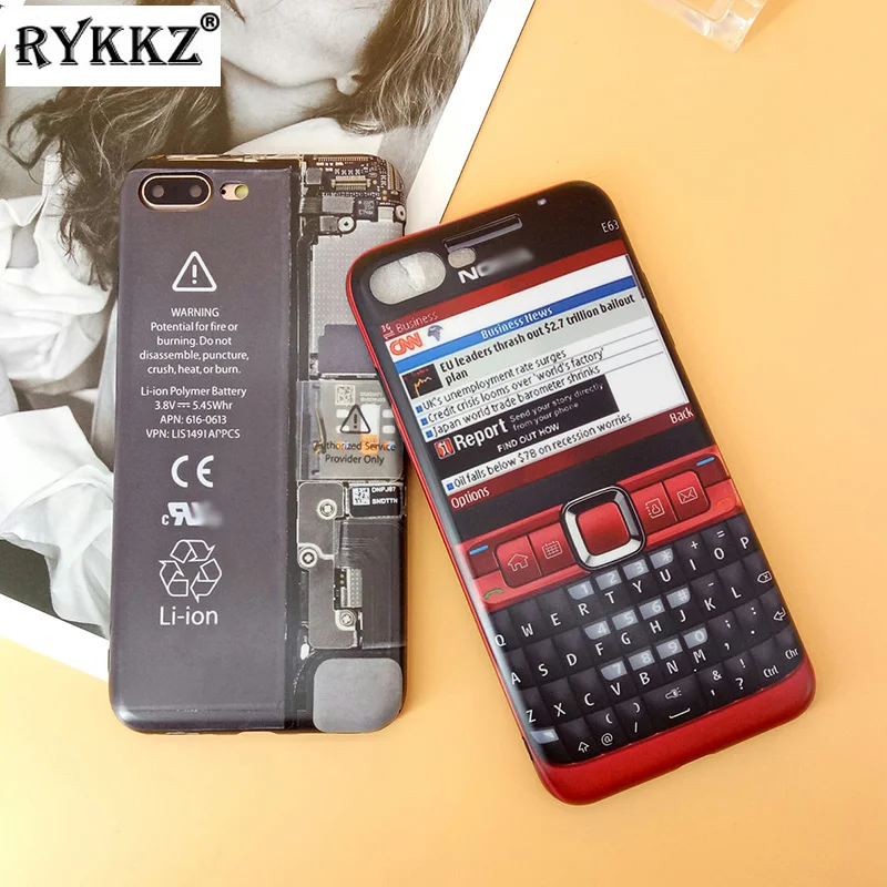 Ретро Классический NK мобильный телефон схема чехол для iPhone 7 8 Plus X Матовый Мягкий