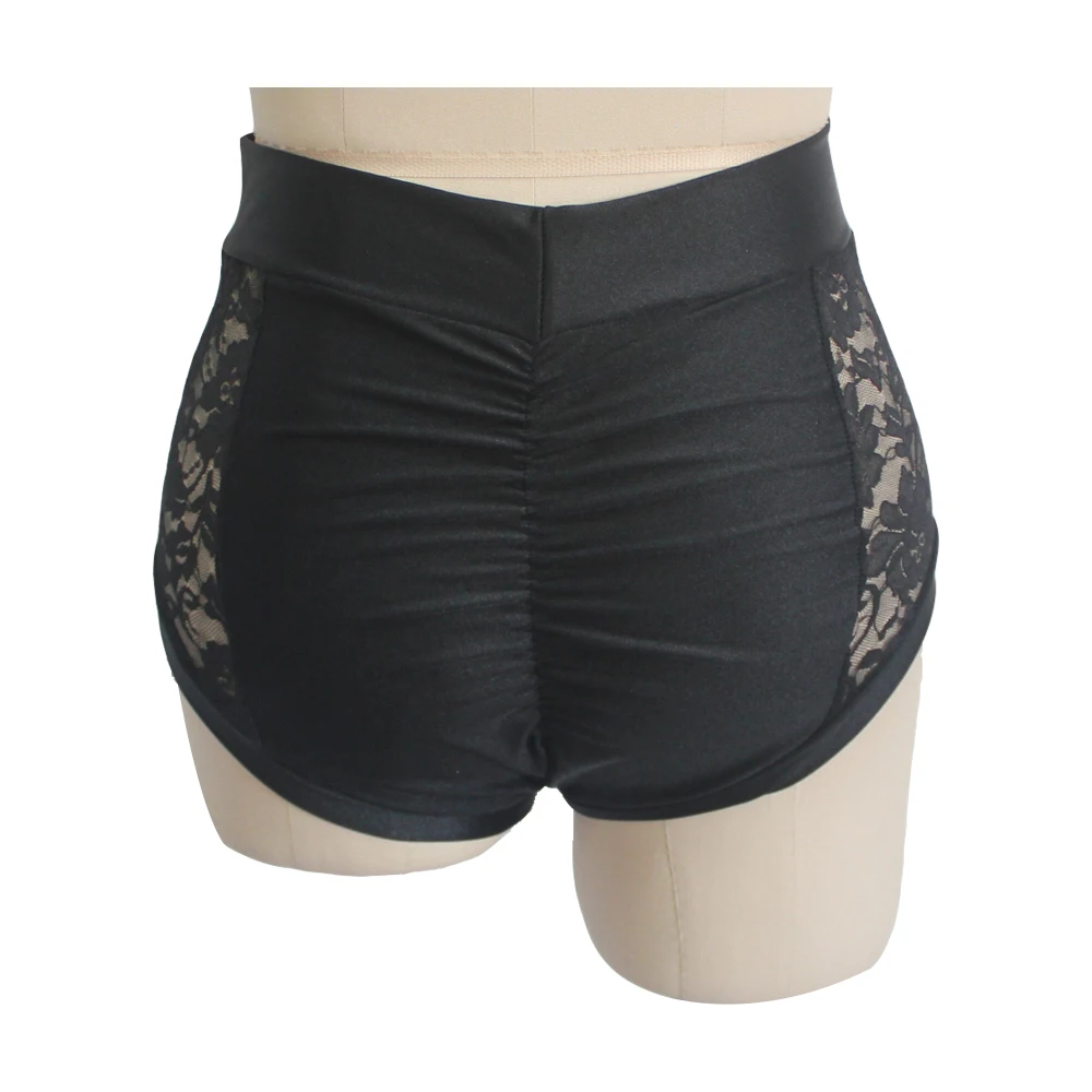 Dancer's Choices Black Lace Hot Shorts Pole Dancing Pants Yoga High