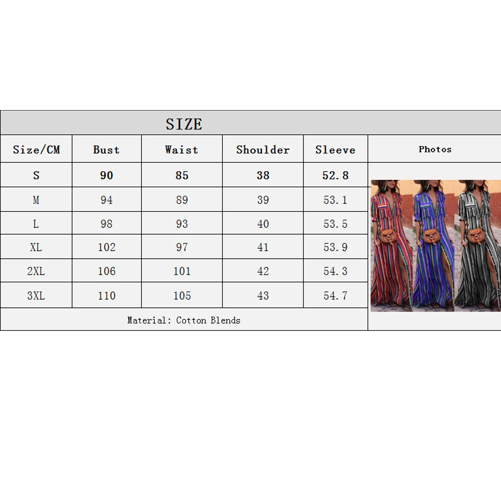 Женское летнее Полосатое Бохо вечернее длинное пляжное платье макси Хлопковое платье 3XL