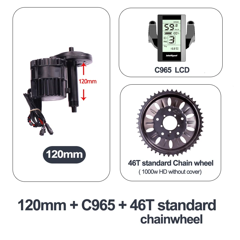 Bafang двигатель BBSHD BBS01 BBS02 BBS03 двигатель среднего привода 48 В/750 Вт/1000 Вт 36 в 250 Вт/350 Вт/500 Вт Электрический велосипед Ebike набор для преобразования - Цвет: 1000W120mm DPC18