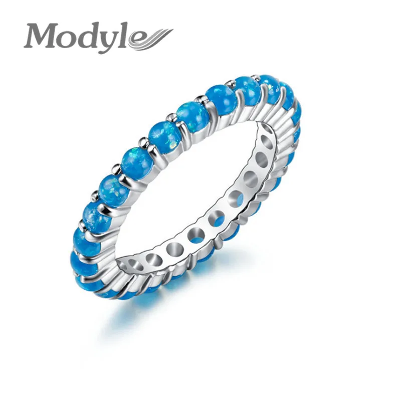 

Modyle 2019 Best Wedding Bands Jewelry Unique Round White Fire Opal Rings For Women Lover Gift