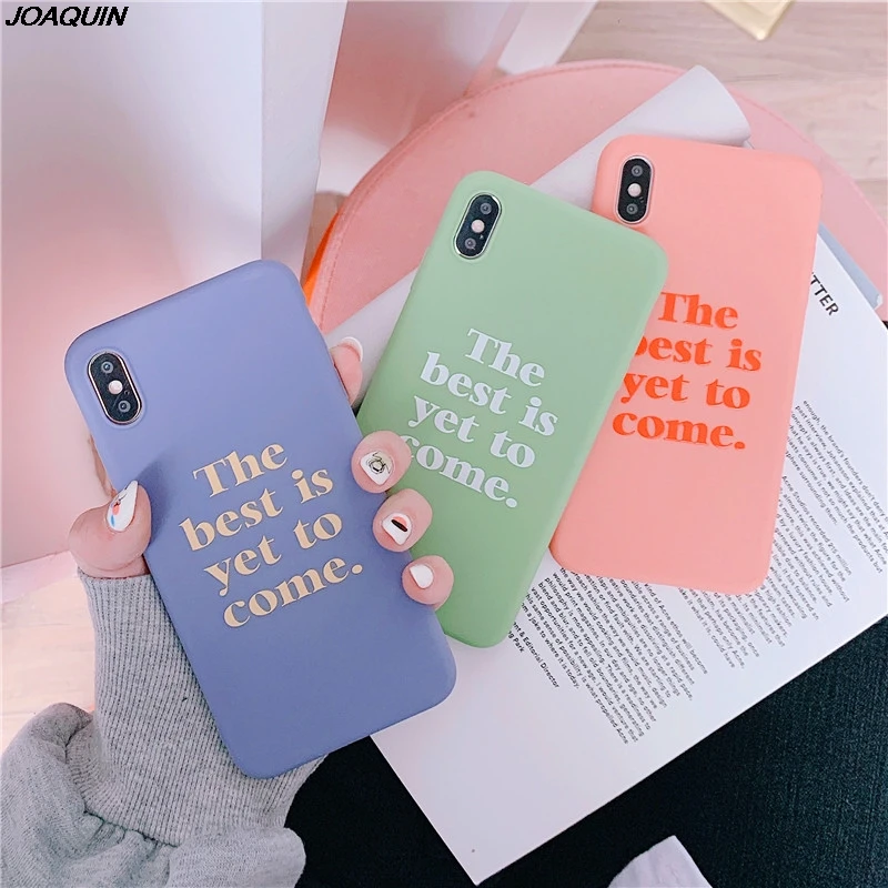 Мягкий чехол из ТПУ с надписью для iPhone 7 8 Plus XS Max XR X 6 s чехлы рисунками мультфильмов