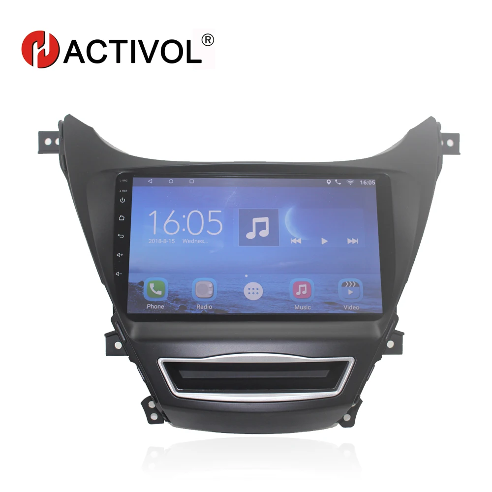 Top HACTIVOL 9" Quad core car radio gps navi for Hyundai Elantra 2012-2016 android 7.0 car DVD video player with 1G RAM 16G ROM 0