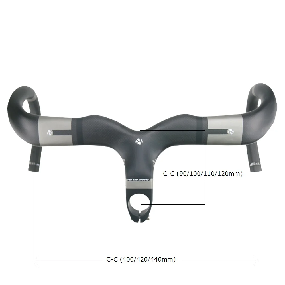RXL SL Carbon Handlebar Road Bike Integrated With Stem Bike Handlebar Black 3K Matt Bent Bar 400420440mm Bicycle Handlebars (15)