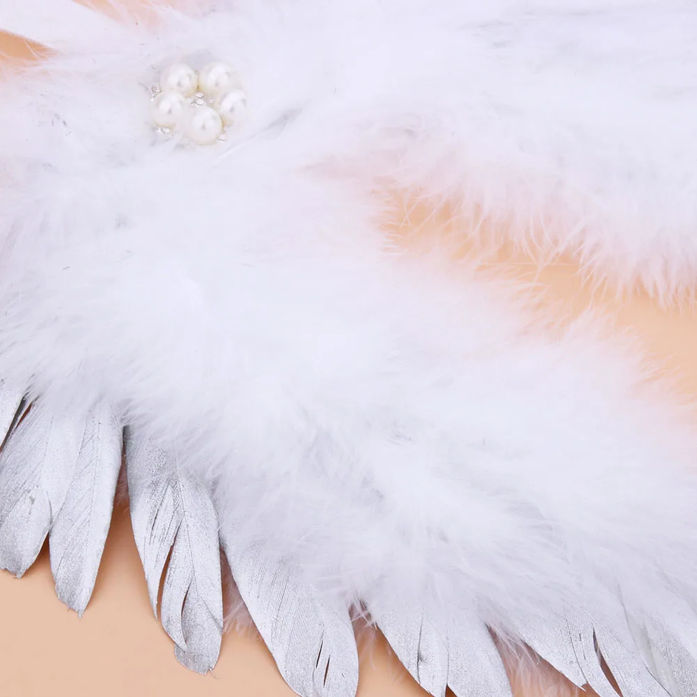 Nishine золотые серебряные крылья Ангела из перьев с ободок с листьями повязки для волос реквизит для фотосессии аксессуары для новорожденных