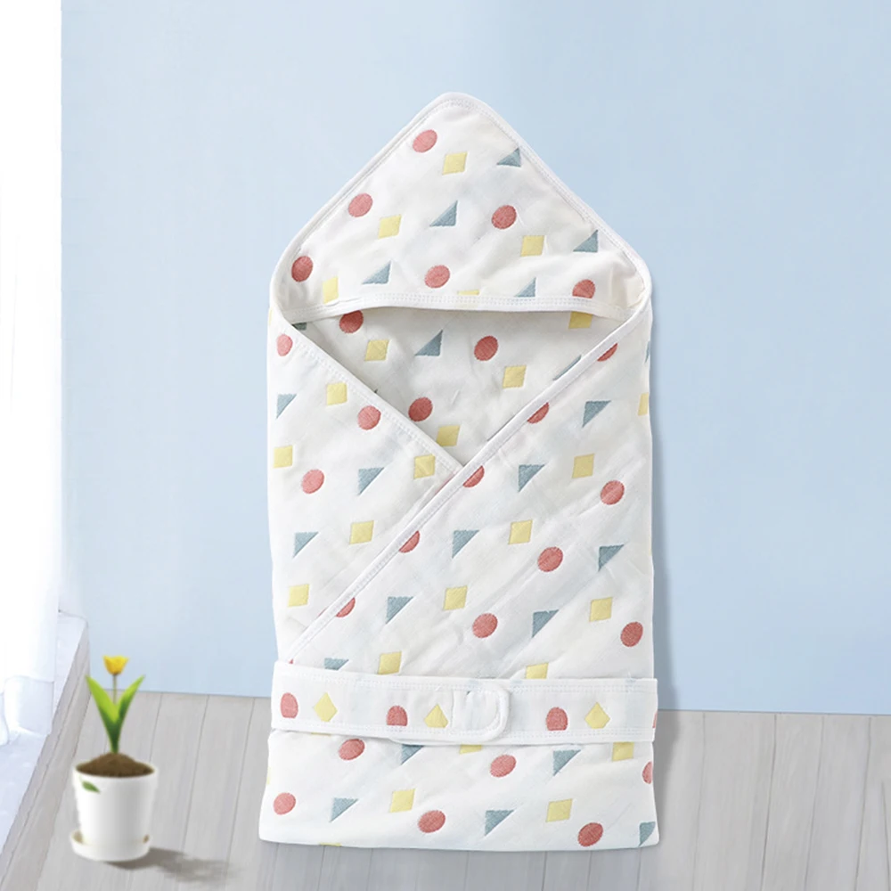

Baby Blanket Summer Envelope For Newborns Baby Bath Towel Embroidered Cocoon Baby Swaddle Gauze Colored Cotton Swaddle Blanket