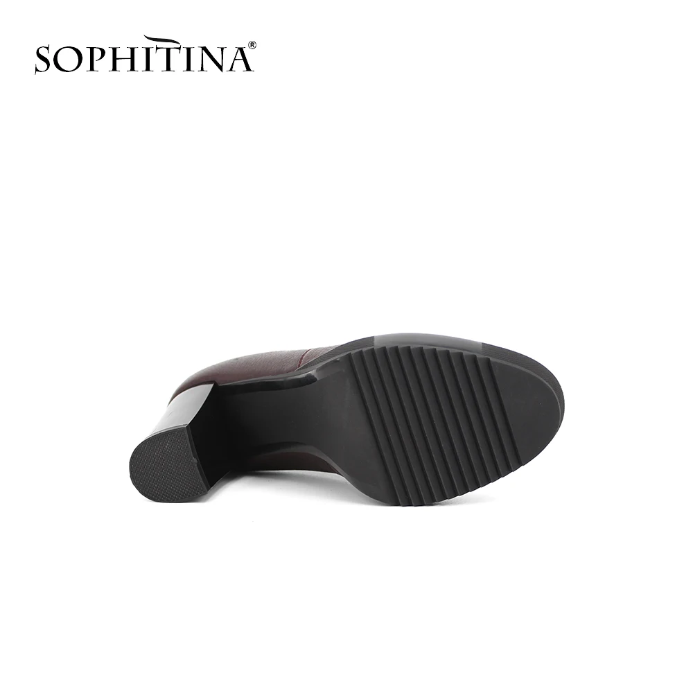 SOPHITINA/Лидер продаж. Ботильоны из натуральной кожи внутри ворсин. Женские ботинки