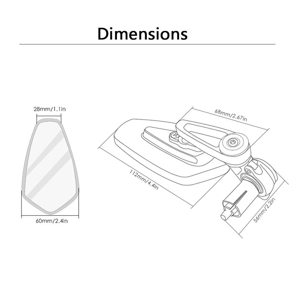 Мотоцикл 7/" 22 мм ручка бар конец сторона заднего вида зеркала для Husqvanrna Tirumph suzuki GSF 1250 Bandit S