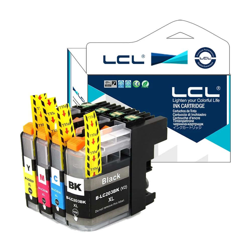 

LCL LC203XL LC201XL LC201 LC203 LC203BK LC203C LC203M LC203Y (4-Pack) Ink Cartridge Compatible for Brother MFC-J4320DW/J4620DW