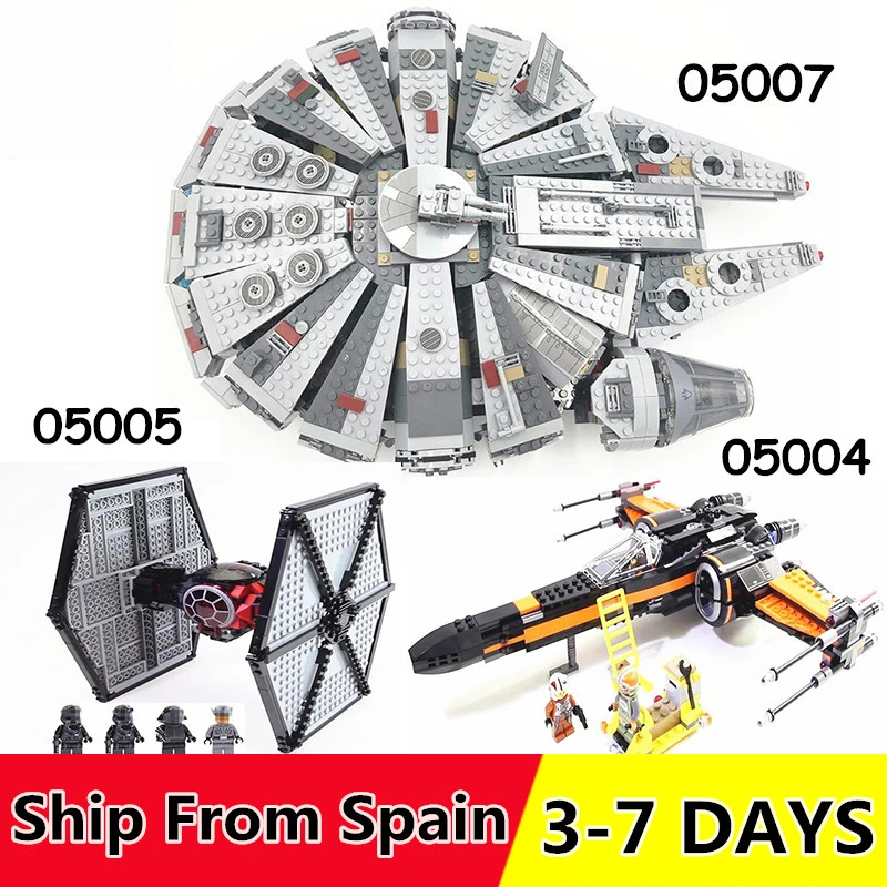 

05004 05005 05007 Star Wars Millennium Falcon Model Building Blocks Compatible 75102 75101 10467 toys Gift