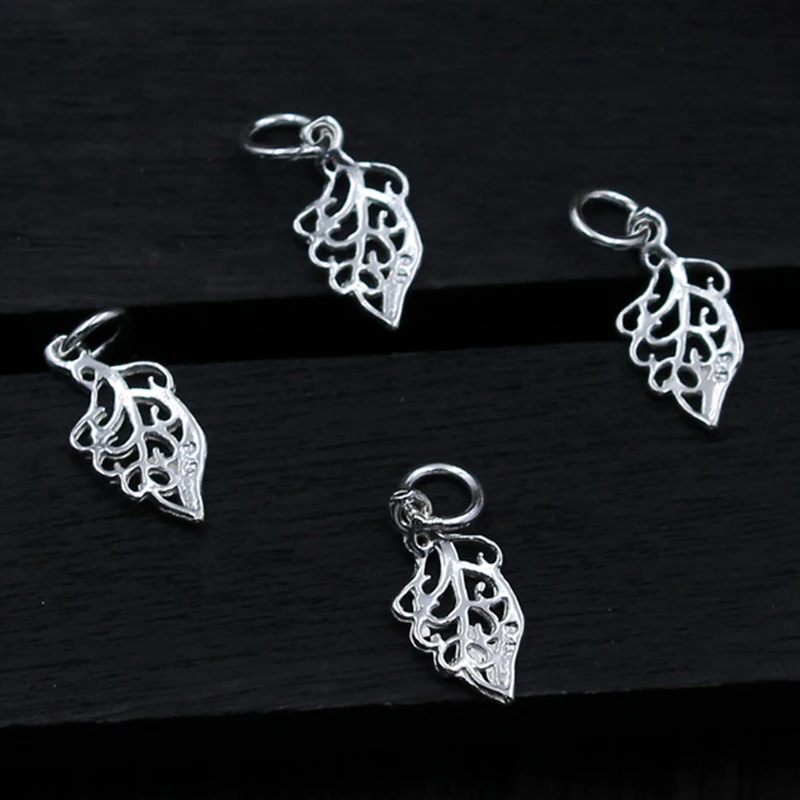 100% 925 Sterling Silver Craft Hollow Out Leaf Charms Women Beading Bracelet Pendants Accessories DIY S925 Fine Jewelry Findings 100% 925 Sterling Silver Craft Hollow Out Leaf Charms Women Beading Bracelet Pendants Accessories DIY S925 Fine Jewelry Findings