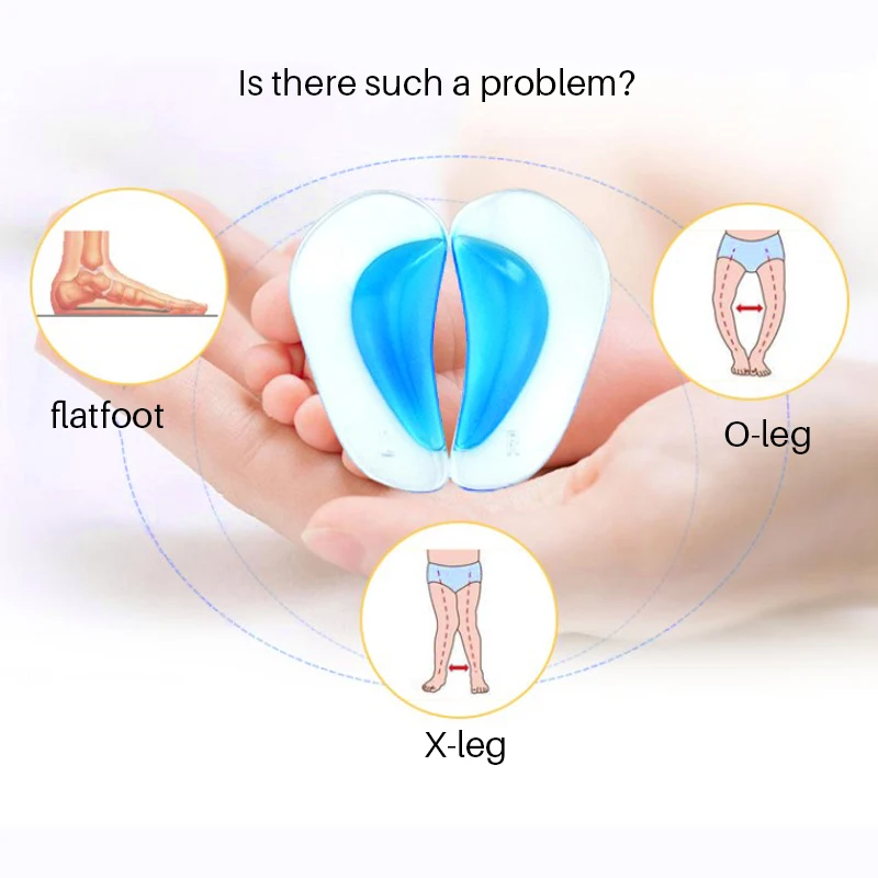 1pair=2pc Silicone Shoe Pads Orthopedic Adjuster Arch Support Orthotic Insole Flat Foot Flatfoot Corrector Cushion Pad Foot Care