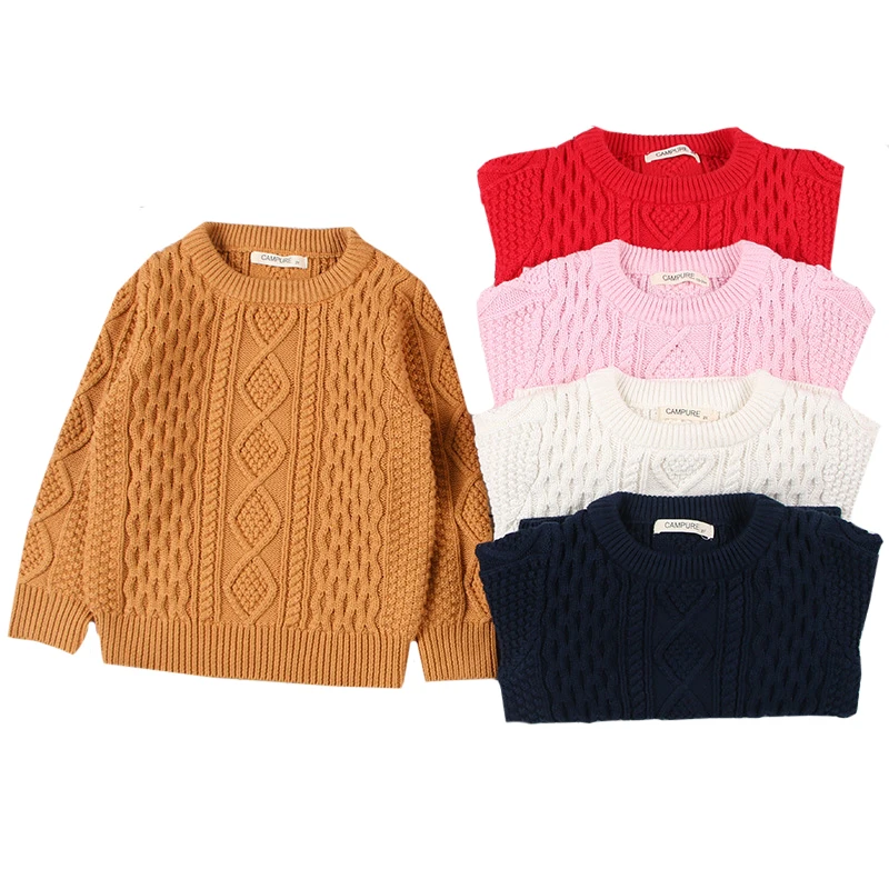 

1-7Yrs Girls Sweater Long Sleeve Soft Cotton Sweaters Children's Clothing Autumn Kids Pullover Knitwear Boys Pullovers Outwear