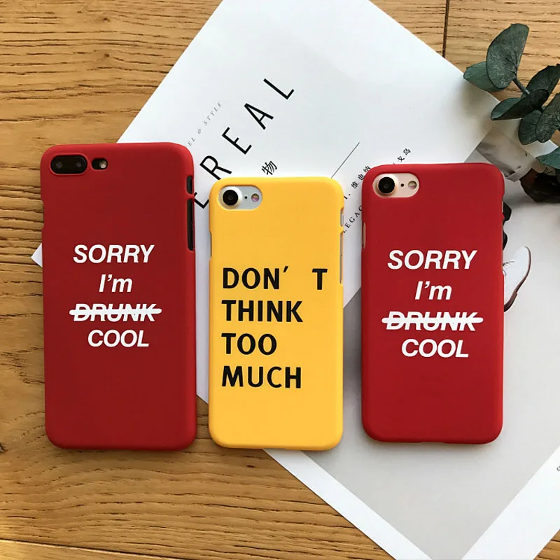 Чехол для iPhone 6 S Plus 7 8 с надписью крутой ультра тонкий жесткий PC чехол Apple 5 Capas|for