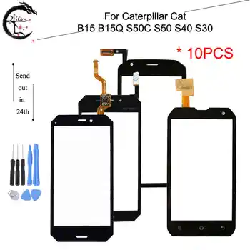 

10PCS Touch Panel For Caterpillar Cat B15 B15Q S50C S50 S40 S30 Digitizer Screen Glass Sensor Touchscreen With FPC Flex Cable