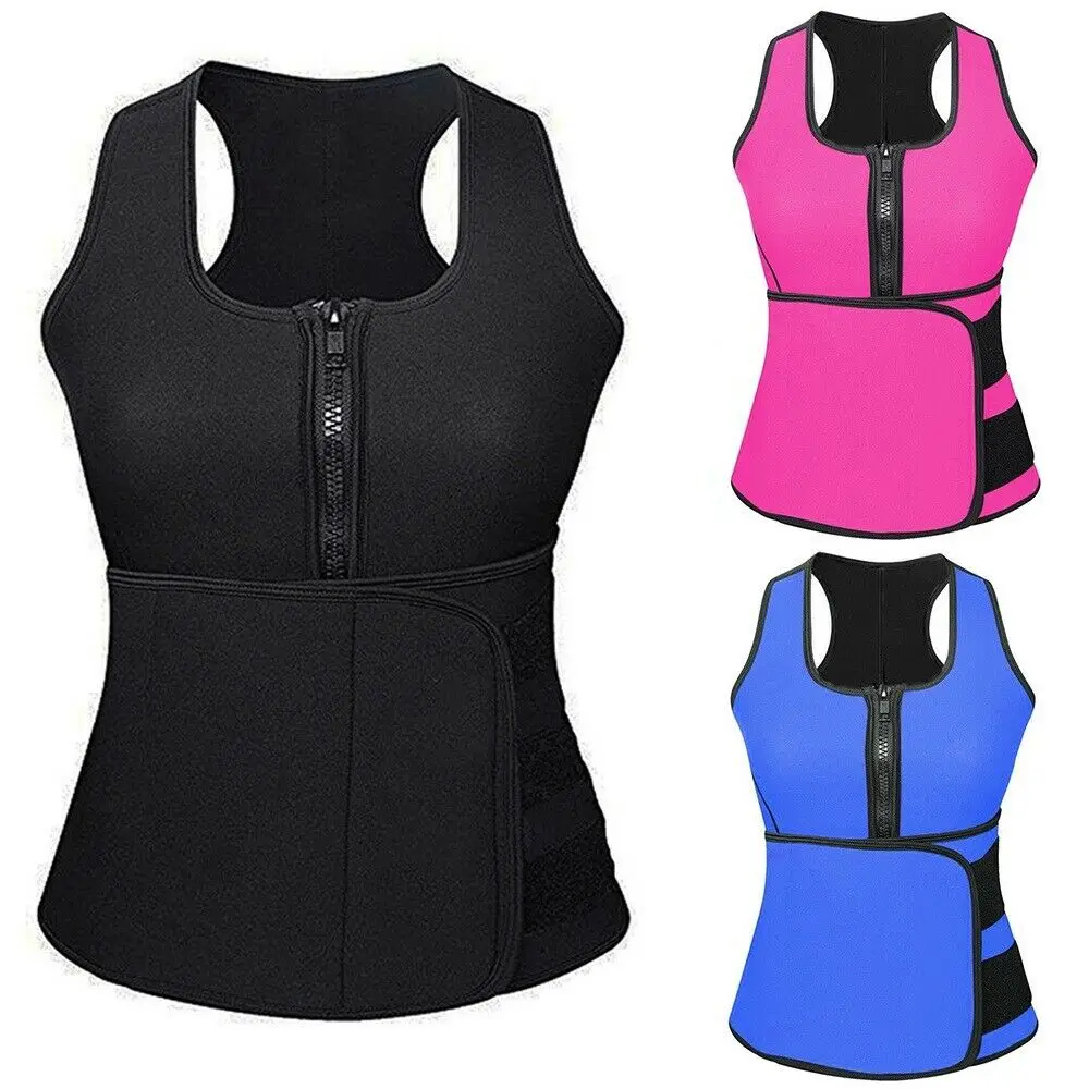 

Women Neoprene Sweat Sauna Suit Waist Trainer Vest Adjustable Waist Trimmer Belt Tank Top Body Shaper Slimming Waist Support