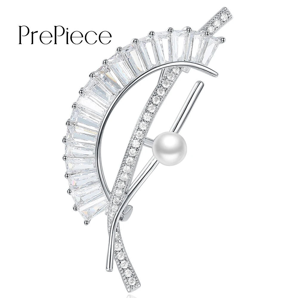 PrePiece Unique Trendy Pearl Brooches for Women White Gold Color