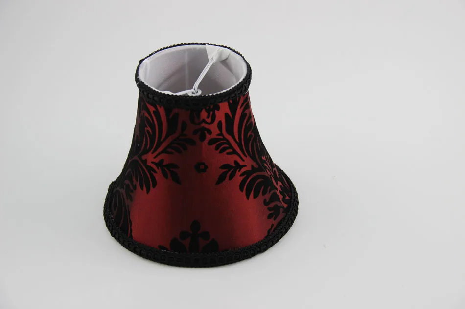 

DIA 15.5cm/ 6.10 inch Retro Room Bedside Lampshades,Red and black Color restaurant lamp shade,Clip on
