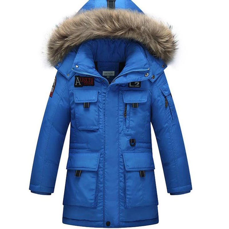 

Thick Down Jacket Coat Artificial Leather Hooded High Quality 81-85% White Duck Down Warm Winter Downs 15