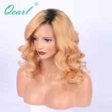 Ombre Blonde Full Lace Wig Virgin Brazilian Human Hair Wigs Medium Cap Size 150% Density Pre-PLucked Hairline Lace Wigs