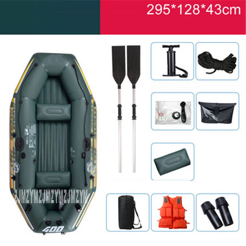 Надувная наружная надувная лодка для рыбалки, 3 пресона, алюминиевый ручной насос, сумка для переноски, Ремонтный комплект, мягкий ПВХ 295*128*43 см