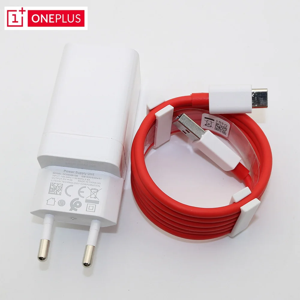 

Original EU ONEPLUS 6 Dash charger One plus 6t 5T 5 3T 3 Smartphone 5V/4A Fast charge USB wall power adapter&Cable