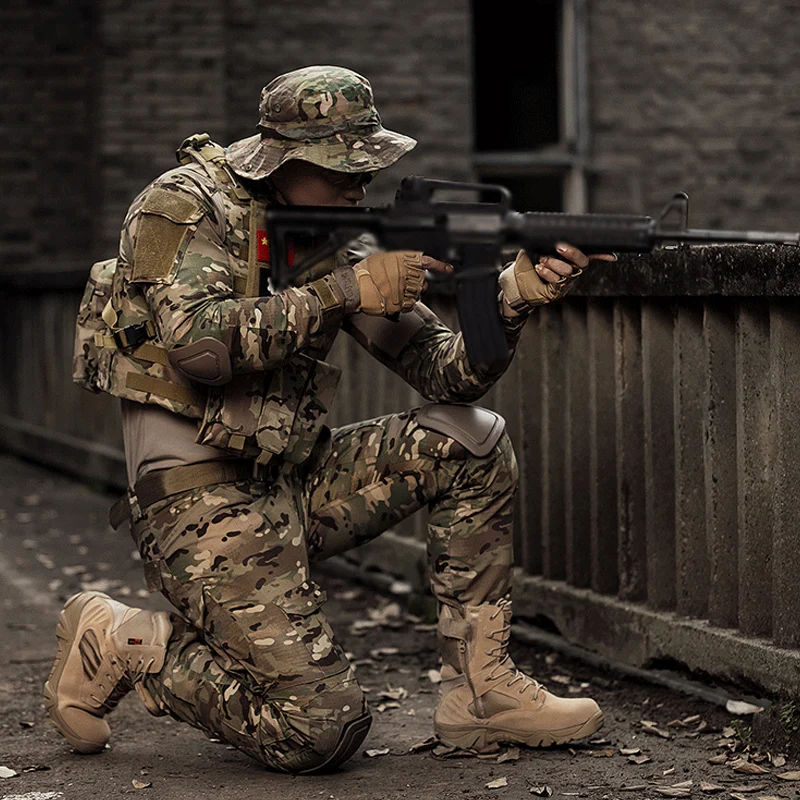 Mege Военная Рубашка камуфляжная армейская тактическая Боевая рубашка мужская и