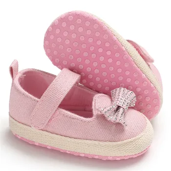 

Cute Baby First Walkers 2019 Fashion Baby Girl Bow Tie Summer Solid Butterfly Baby Shoes Casual Sports Sneakers Anti-Slip Shoes