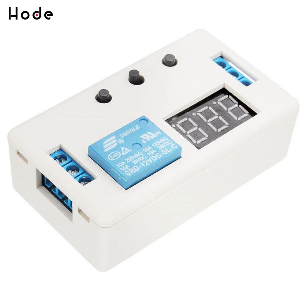 

Digital LED Display Time Delay Relay Module Board DC 12V/24V Control Programmable Timer Switch Trigger Cycle Module With Case