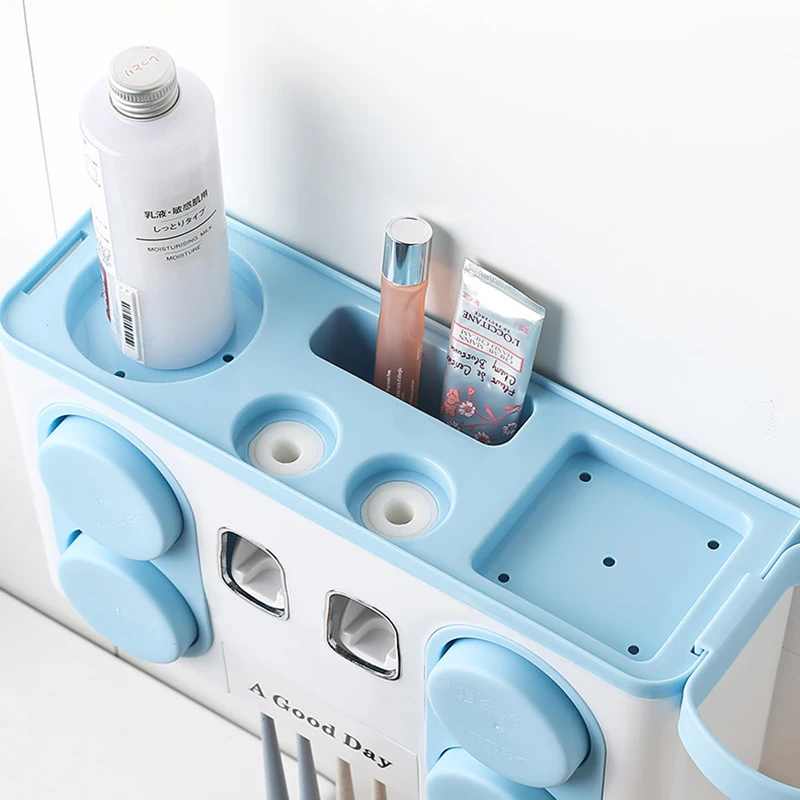 GUNOT настенный держатель для зубных щеток Автоматический Диспенсер для зубной пасты для ванной ящик для хранения зубных щеток наборы аксессуаров для ванной комнаты