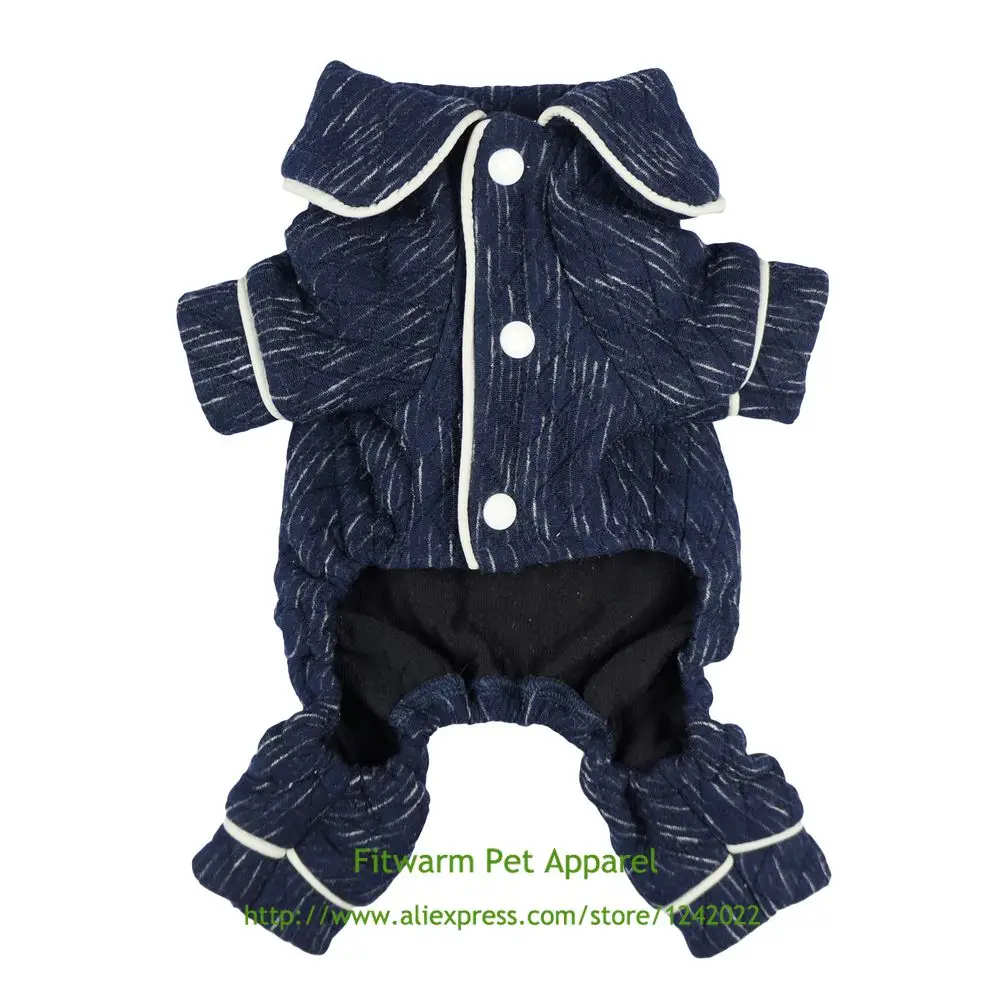 

Fitwarm Stylish Dog Pajamas Pet Clothes PJS Coat Jumpsuit Soft Thick Warm Cotton Blue FreeShipping XS Small Medium Large Yorkie