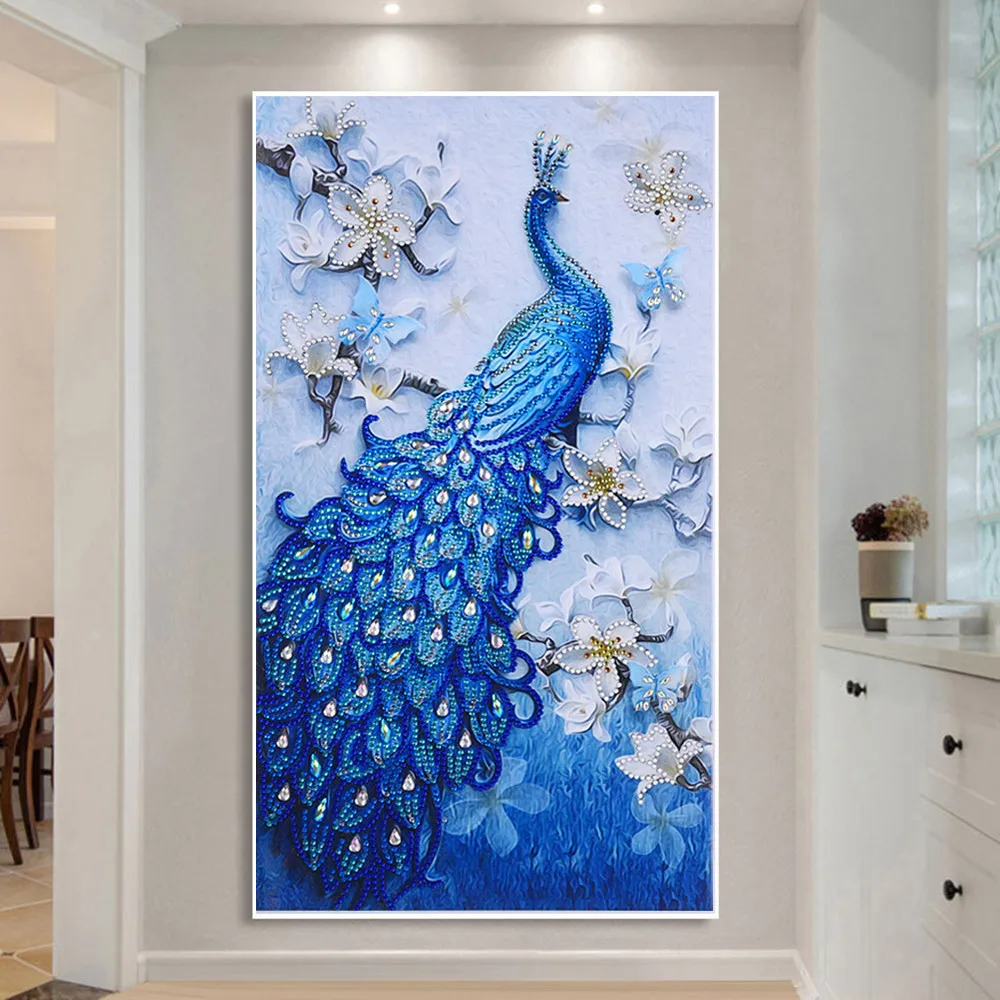 

Animal Peacock Special Shaped Diamond Painting DIY 5D Partial Drill Cross Stitch Kits Crystal Rhinestone Embroidery Arts Crafts