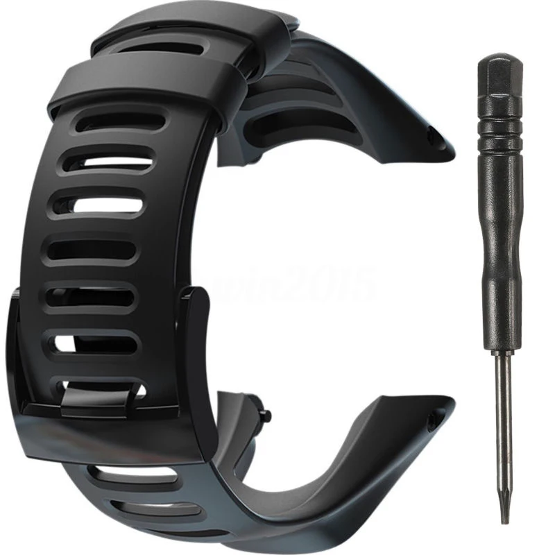 

Sport Bracelet Black Rubber Watch Strap Band Breathable Replacement Loop SS019474000 For SUUNTO AMBIT2 S RED/AMBIT3