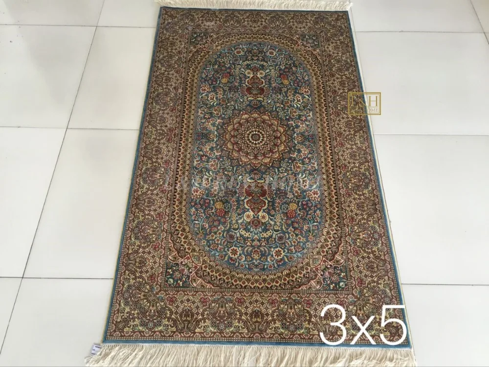 3'X5' 230 линия ручной работы Шелковый Восточный персидский ковер ручной работы шелковый ковер для украшения дома
