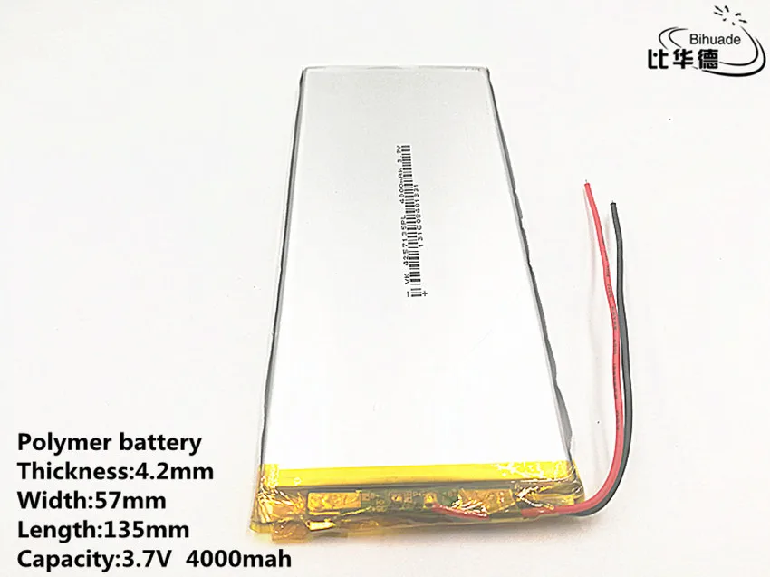 Хорошего качества 3,7 V, 4000 mAH, 4257135 полимерный литий-ионный/литий-ионный аккумулятор для игрушки, POWER BANK, gps, mp3, mp4