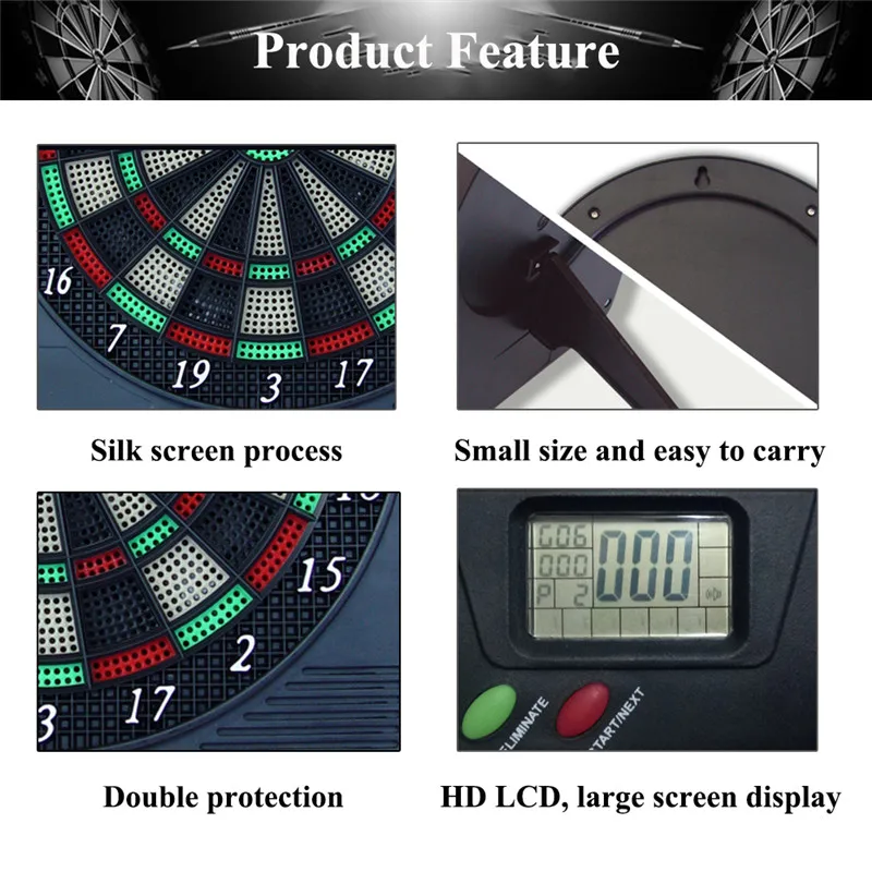 Питание Dartboards мягкий наконечник доска с HD ЖК-дисплеем и 3 пластиковых наконечника дартс электронный дартс батарея
