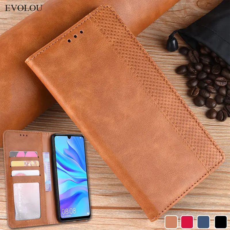 Кожаный чехол книжка с магнитной застежкой в стиле ретро для Huawei Honor 20i 10i 10 Lite Y5 Y6 Y7