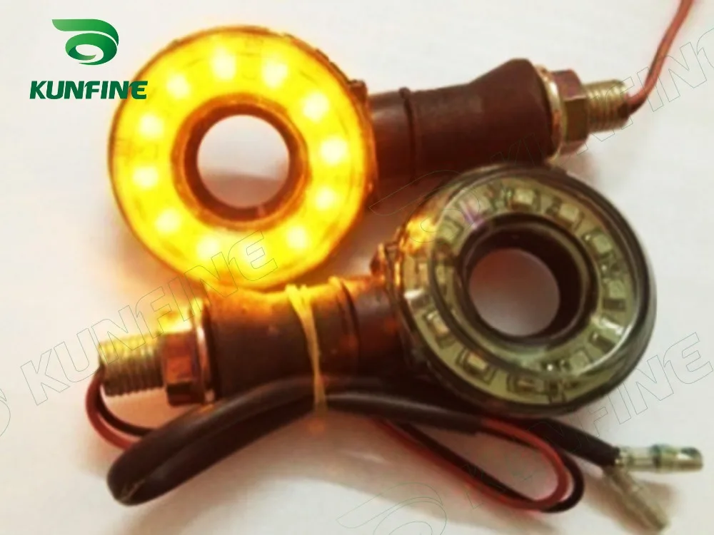 

KUNFINE 12V Universal Motorcycle Turn Signal indicators Round lamps Direction Indicator lamp 12 LED with high quality