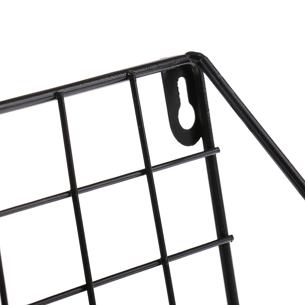 Baoblaze Metal & Wooden Wall Grid Hanging Shelf Kitchen Bathroom Decor Home Furnishing Storage Display Stand Rack Holder