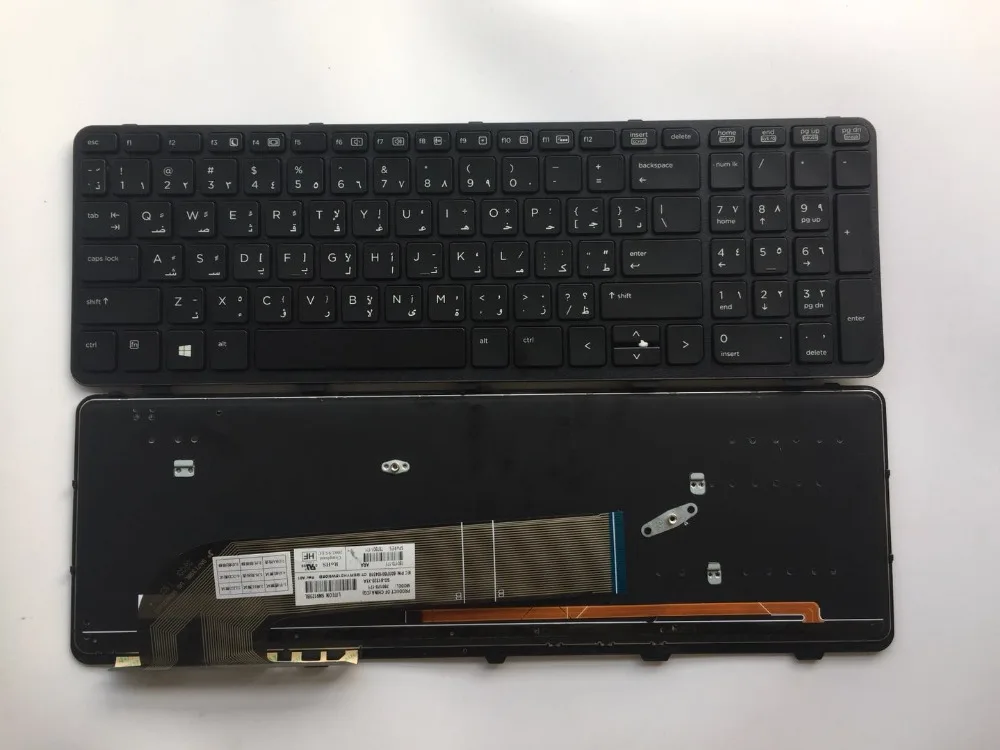 

New AR Arabic Backlight Laptop keyboard For HP ProBook 450G1 455G1 470G1 450G2 455G2 470G2 with black frame AR keyboard layout