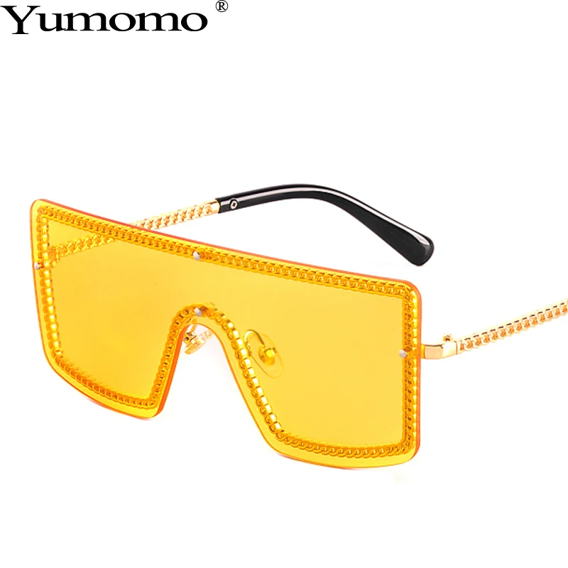 Негабаритные Квадратные Солнцезащитные очки с бриллиантами Женские Ретро градиентные Желтые красные тонированные цветные линзы UV400 Oculus Feminino De Sol Gafas Shades