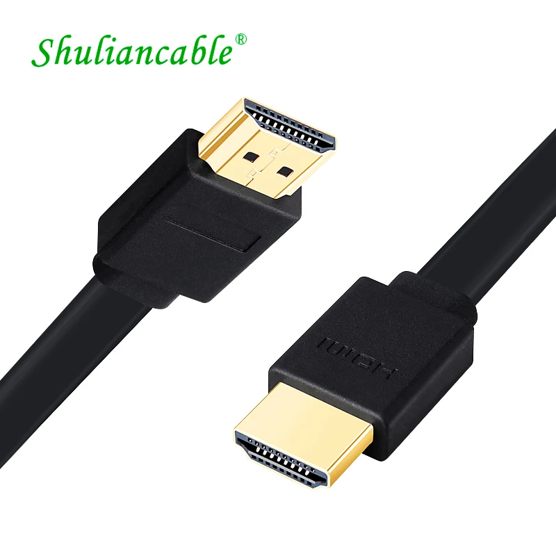 Shuliancable hdmi cable flat cable gold-plated 2.0 splitter switcher for cable Ethernet 3D 1080P for set-top box PS3 TV DVD Xbox