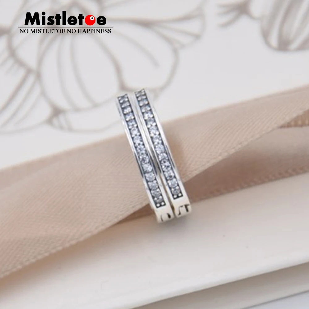 

Authentic 925 Sterling Silver Signature, Clear CZ Earring Compatible with European Jewelry