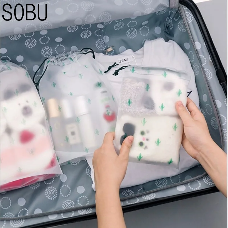 

Cactus Transparent Cosmetic Bag Travel Makeup Case Women Zipper Make Up Bath Organizer Storage Pouch Toiletry Wash Beauty H114