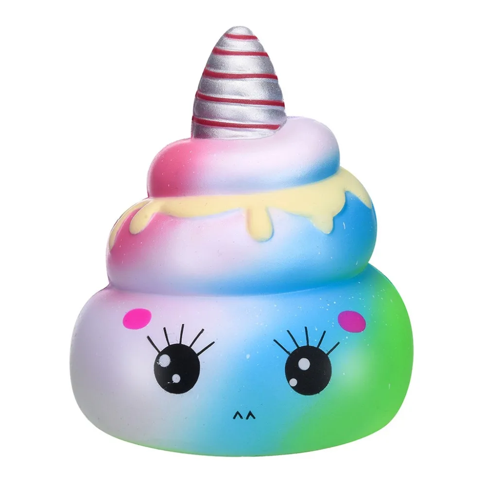 Мягкий олень зубы конфеты Jumbo мягкий милый Единорог КИТ торт Squishies медленно поднимающийся крем ароматизированный сжимающий игрушка ремешок для телефона - Цвет: unicorn poo2