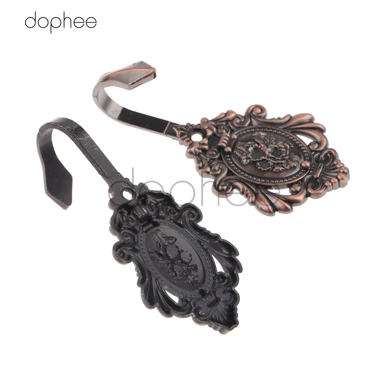 Dophee 2 шт. резные винтажные занавес крючки драпировка держатель для штор Крючки для портьеры с винтами украшения дома аксессуары