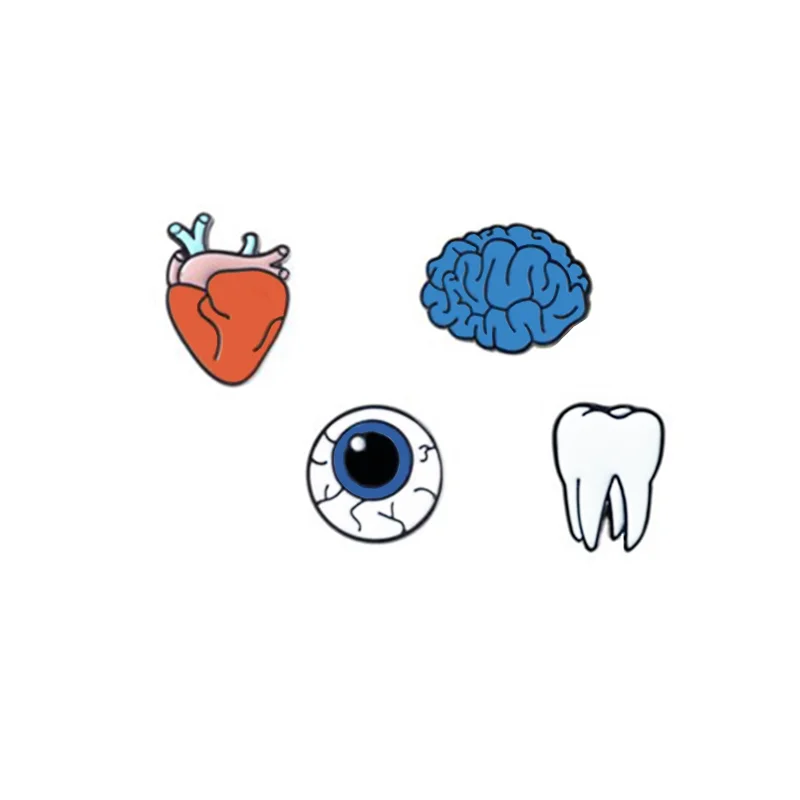 

1 PCS Kawaii Heart Eye Brooch Brain Teeth Icons on The Backpack Badges for Clothing Harajuku Pin Badge Icon