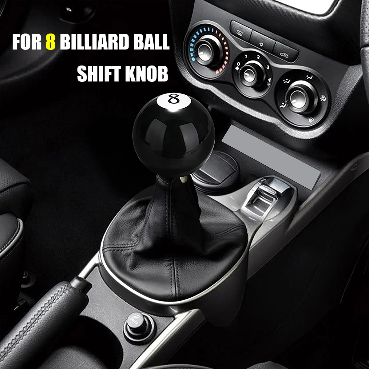 Treyues Universal Black 8 Eight Billiard Ball Car Gear Shift Knob Shifter Lever Replacement Parts
