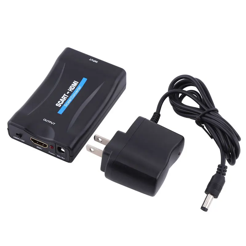  AHHROOU HDMI to Scart Converter AV Signal Adapter Converter HD Receiver HDMI 1080P For Phone TV wit